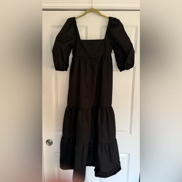 Zara Dresses & Skirts - Zara Black Square-Neck Puff Sleeve Maxi Long Dress. NWT